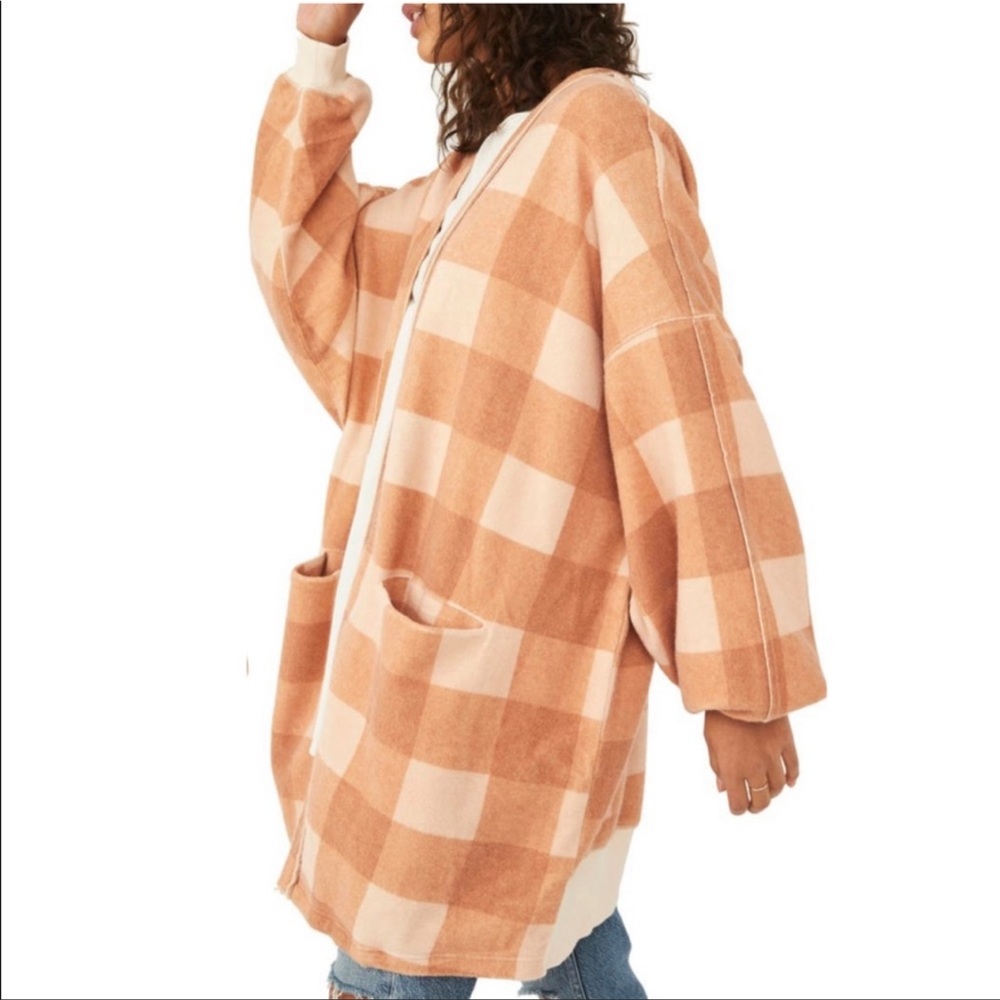 Free People | Benji Check Long Cardigan | Medium - Picture 4 of 16